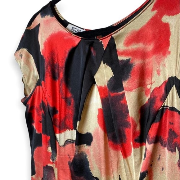 Moschino Cheap And Chic  Aeffe Spa Silk Floral Sheath Dress - Picture 6 of 11